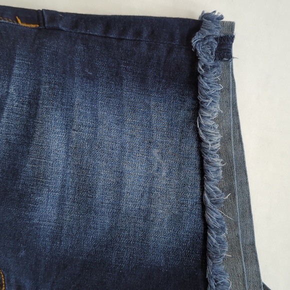 Nobo No Boundaries High Rise Distressed Frayed Cuff Jean Shortie Shorts 13 Blue - Picture 8 of 14